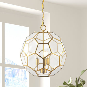 Bee 13.5" Modern Bohemian Iron/Glass LED Pendant - JONATHAN Y